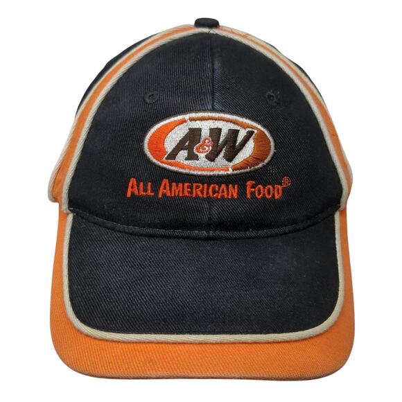 A&W All American Food Strapback Baseball Cap Black One Size CSA International - Picture 1 of 10